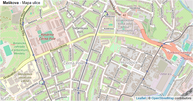 Maškova - mapa ulice