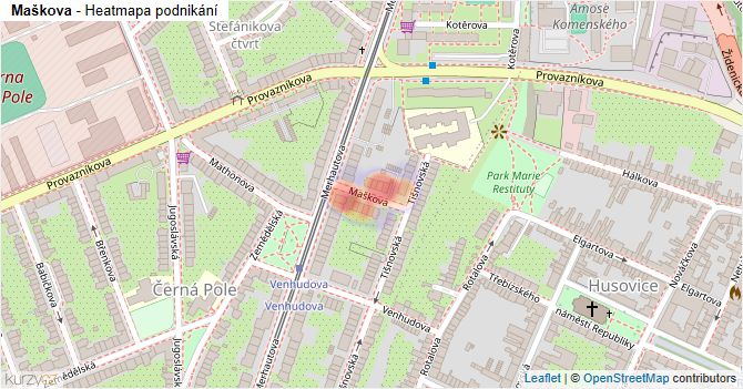 Maškova - mapa podnikání