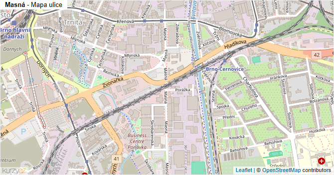 Masná - mapa ulice