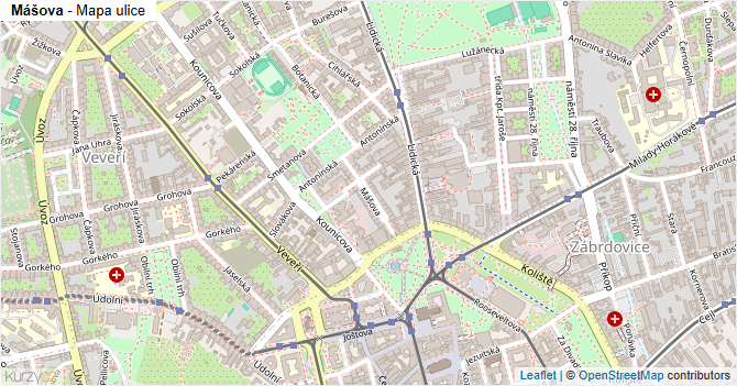 Mášova - mapa ulice