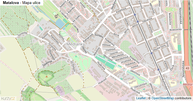 Matalova - mapa ulice