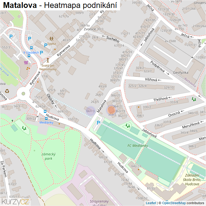 Mapa Matalova - Firmy v ulici.