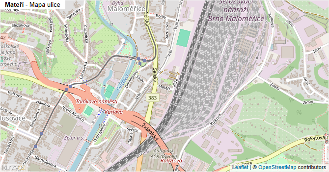 Mateří - mapa ulice
