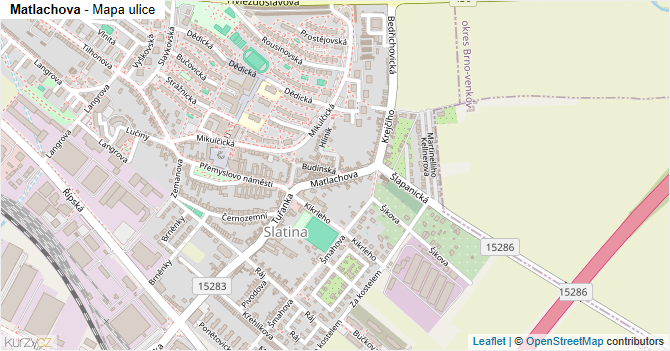 Matlachova - mapa ulice