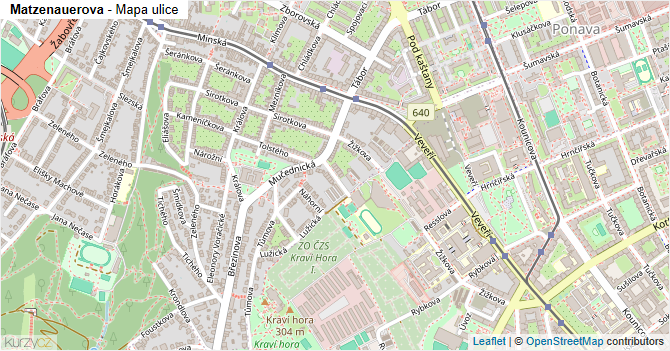 Matzenauerova - mapa ulice