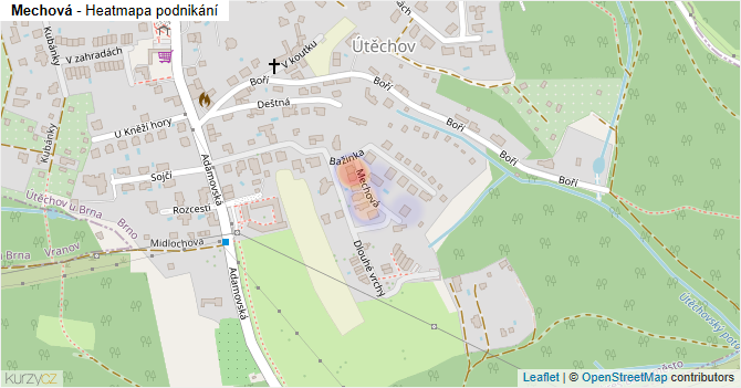 Mechová - mapa podnikání