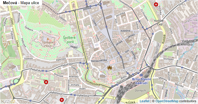 Mečová - mapa ulice