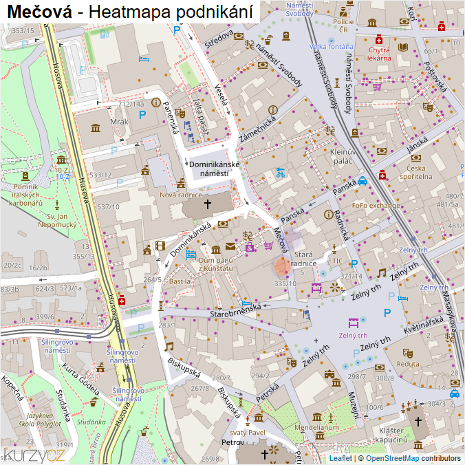 Mapa Mečová - Firmy v ulici.