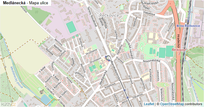Medlánecká - mapa ulice