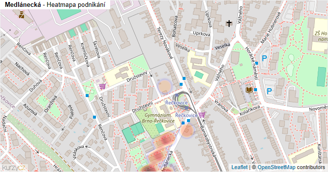 Medlánecká - mapa podnikání