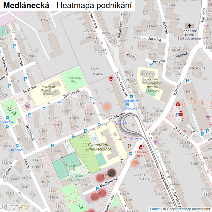 Mapa Medlánecká - Firmy v ulici.