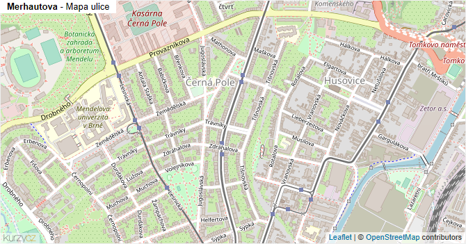 Merhautova - mapa ulice