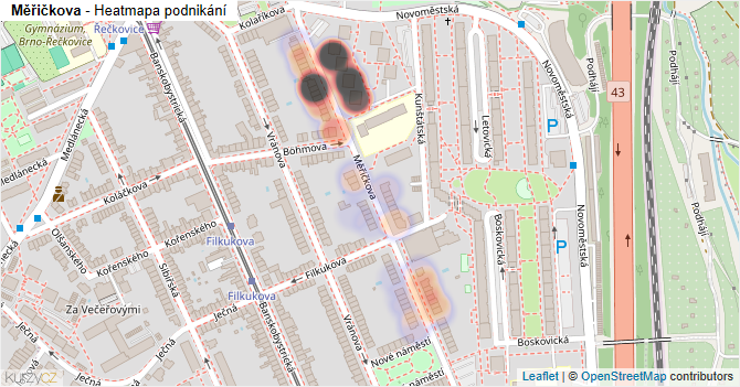 Měřičkova - mapa podnikání