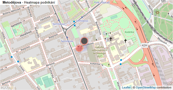 Metodějova - mapa podnikání