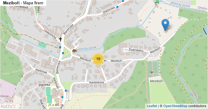 Meziboří - mapa firem