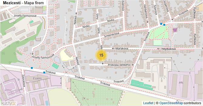 Mezicestí - mapa firem