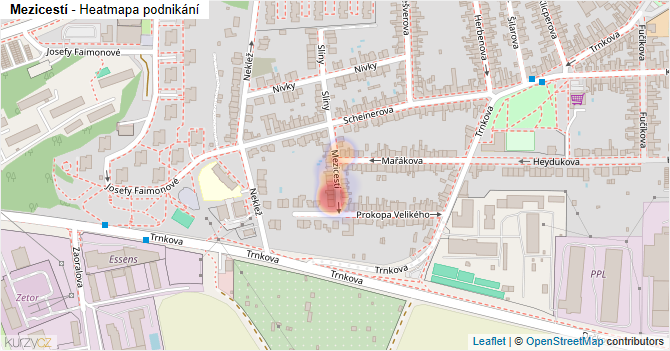 Mezicestí - mapa podnikání