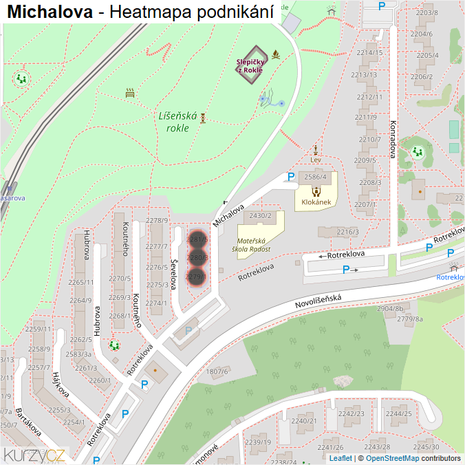 Mapa Michalova - Firmy v ulici.