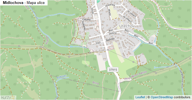 Midlochova - mapa ulice