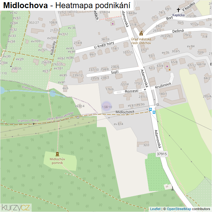Mapa Midlochova - Firmy v ulici.