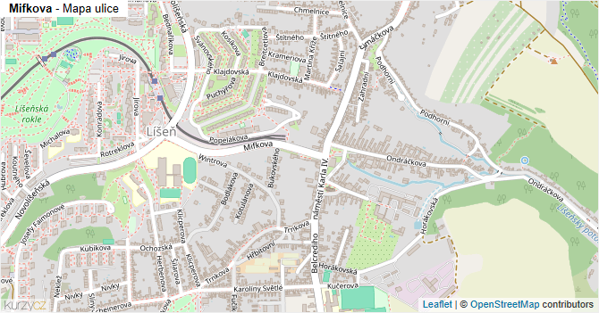 Mifkova - mapa ulice