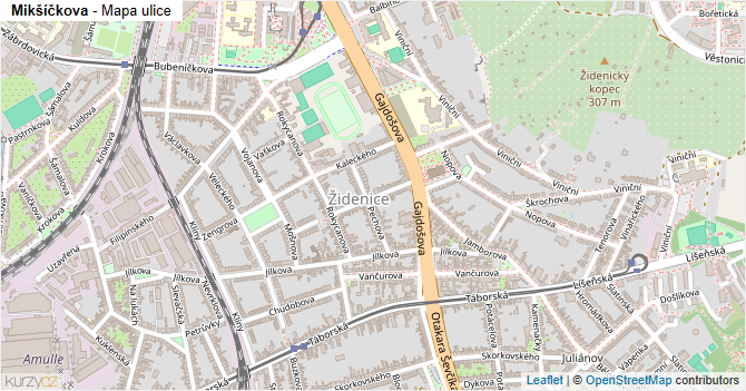 Mikšíčkova - mapa ulice