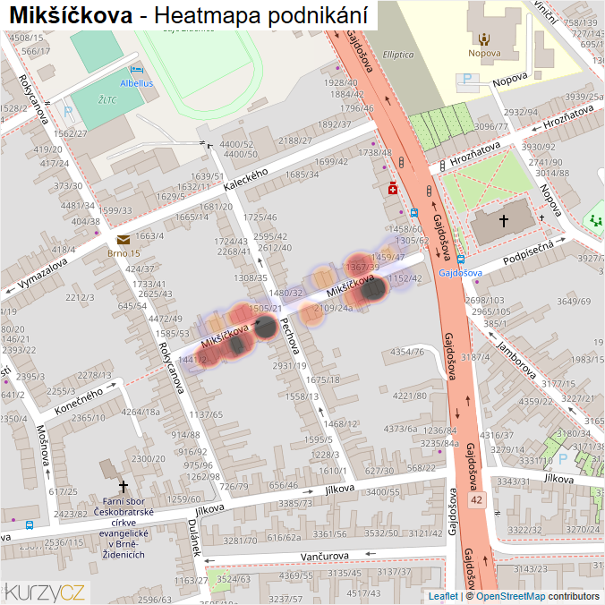 Mapa Mikšíčkova - Firmy v ulici.