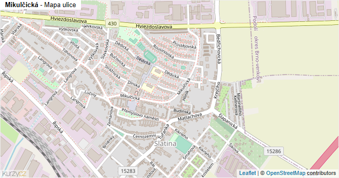 Mikulčická - mapa ulice
