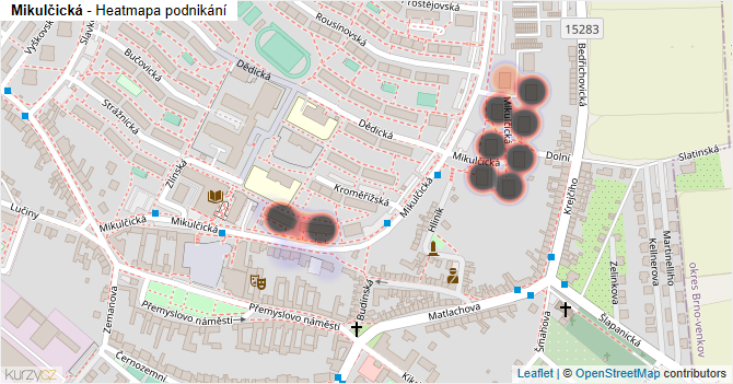 Mikulčická - mapa podnikání