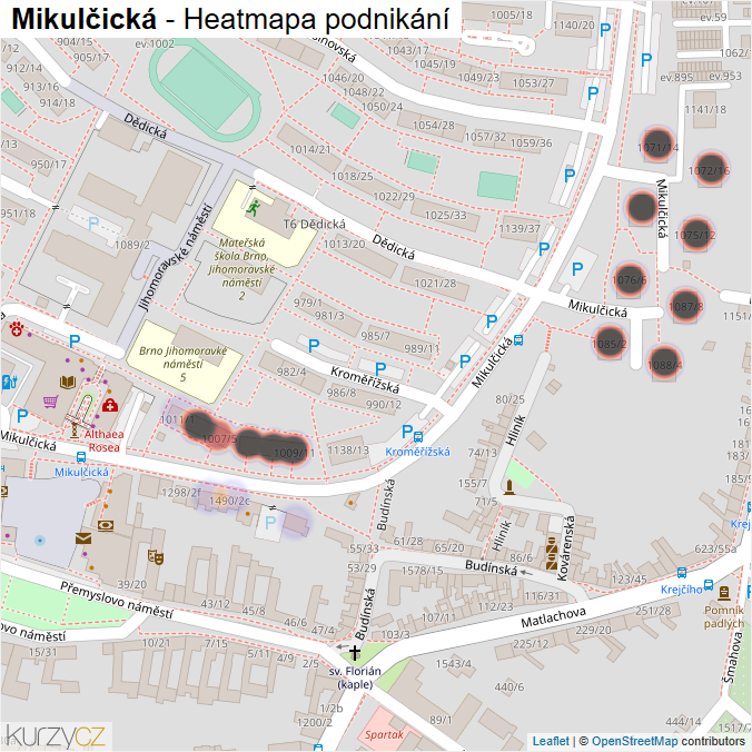 Mapa Mikulčická - Firmy v ulici.