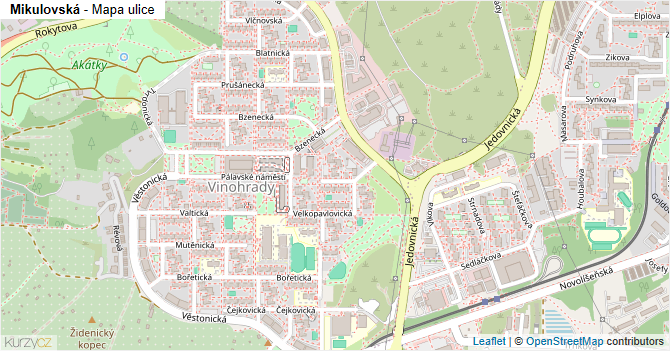 Mikulovská - mapa ulice