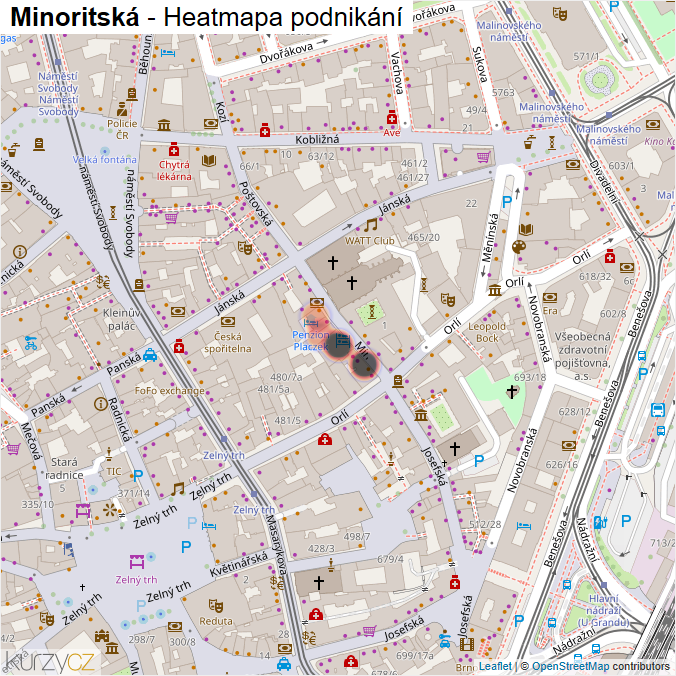 Mapa Minoritská - Firmy v ulici.