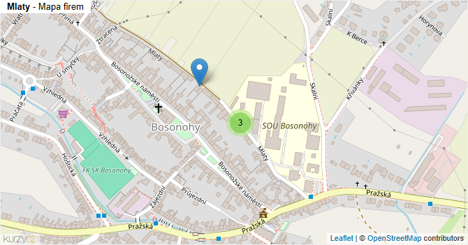 Mlaty - mapa firem