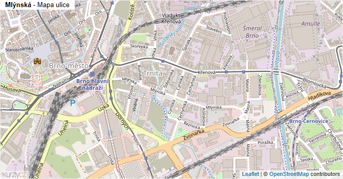 Mlýnská - mapa ulice