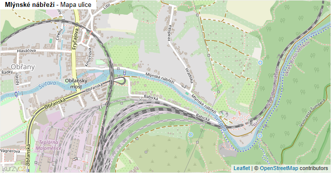Mlýnské nábřeží - mapa ulice