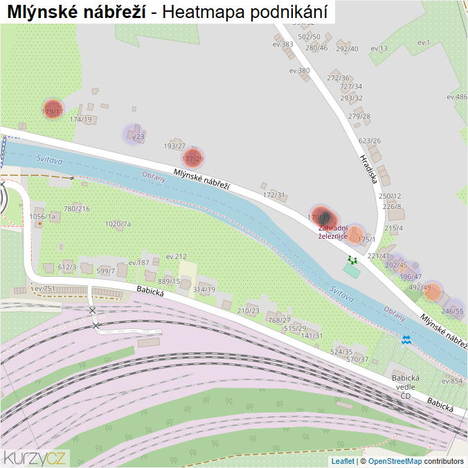 Mapa Mlýnské nábřeží - Firmy v ulici.