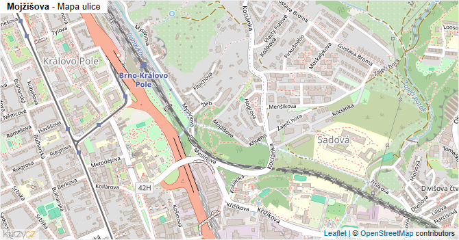 Mojžíšova - mapa ulice