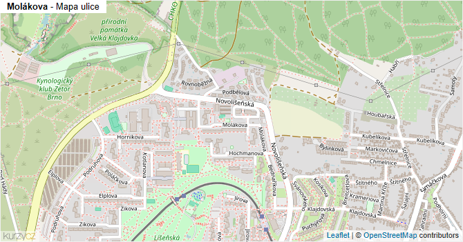 Molákova - mapa ulice