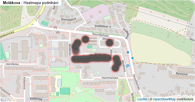 Molákova - mapa podnikání