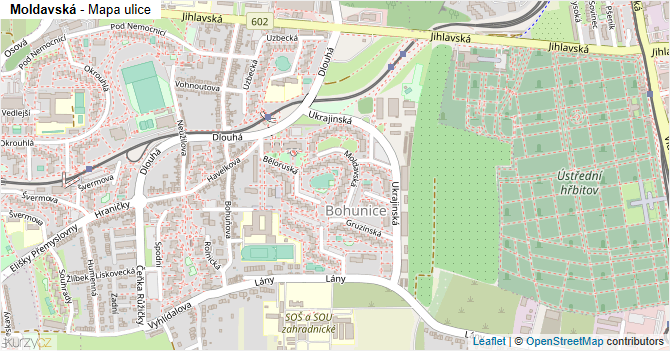 Moldavská - mapa ulice