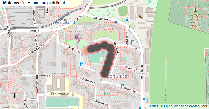 Moldavská - mapa podnikání