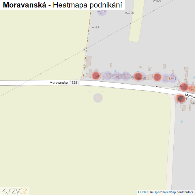 Mapa Moravanská - Firmy v ulici.