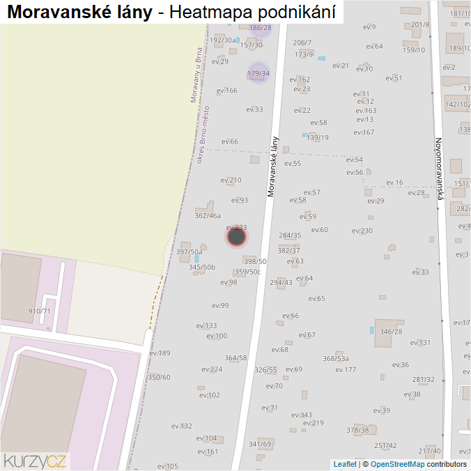 Mapa Moravanské lány - Firmy v ulici.