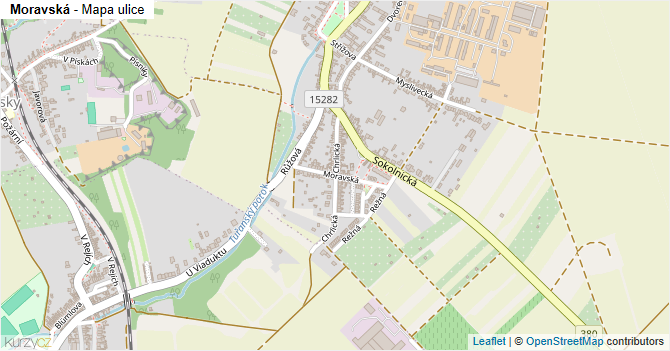 Moravská - mapa ulice