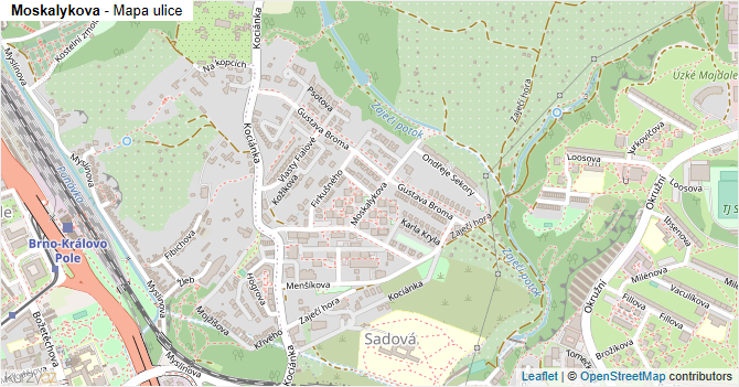 Moskalykova - mapa ulice
