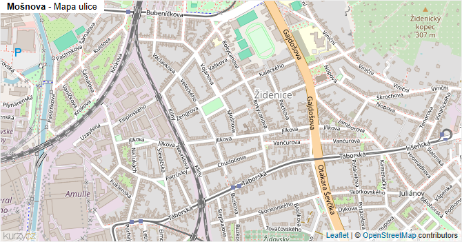 Mošnova - mapa ulice