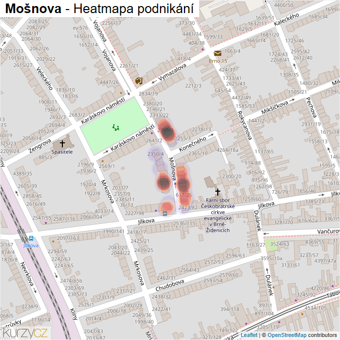 Mapa Mošnova - Firmy v ulici.