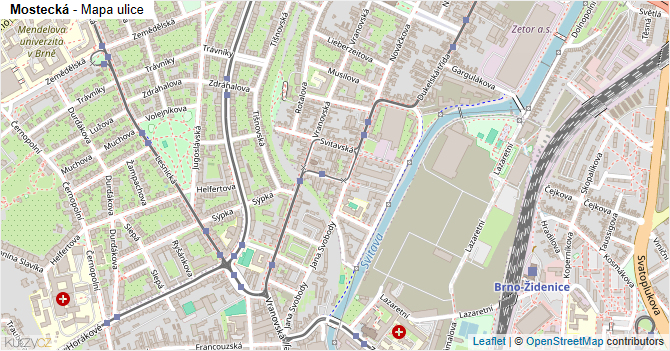 Mostecká - mapa ulice