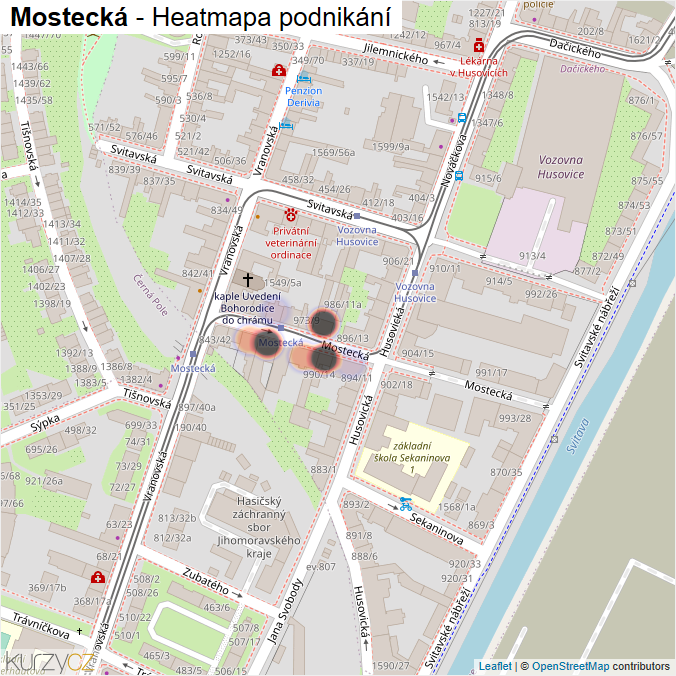 Mapa Mostecká - Firmy v ulici.