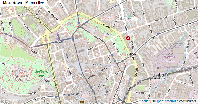 Mozartova - mapa ulice